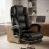 Alan Leather Chair – Black