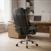 Alan Leather Chair – Black