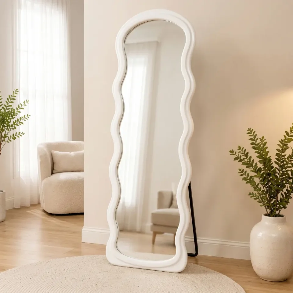 Royola Pacific Standing Mirror – White…