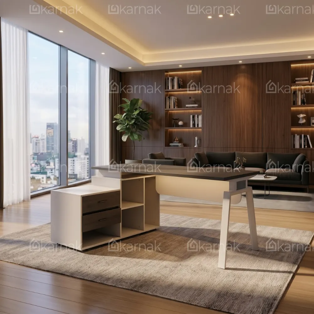 Hertz Executive Office Desk – Ash Walnut and Grey