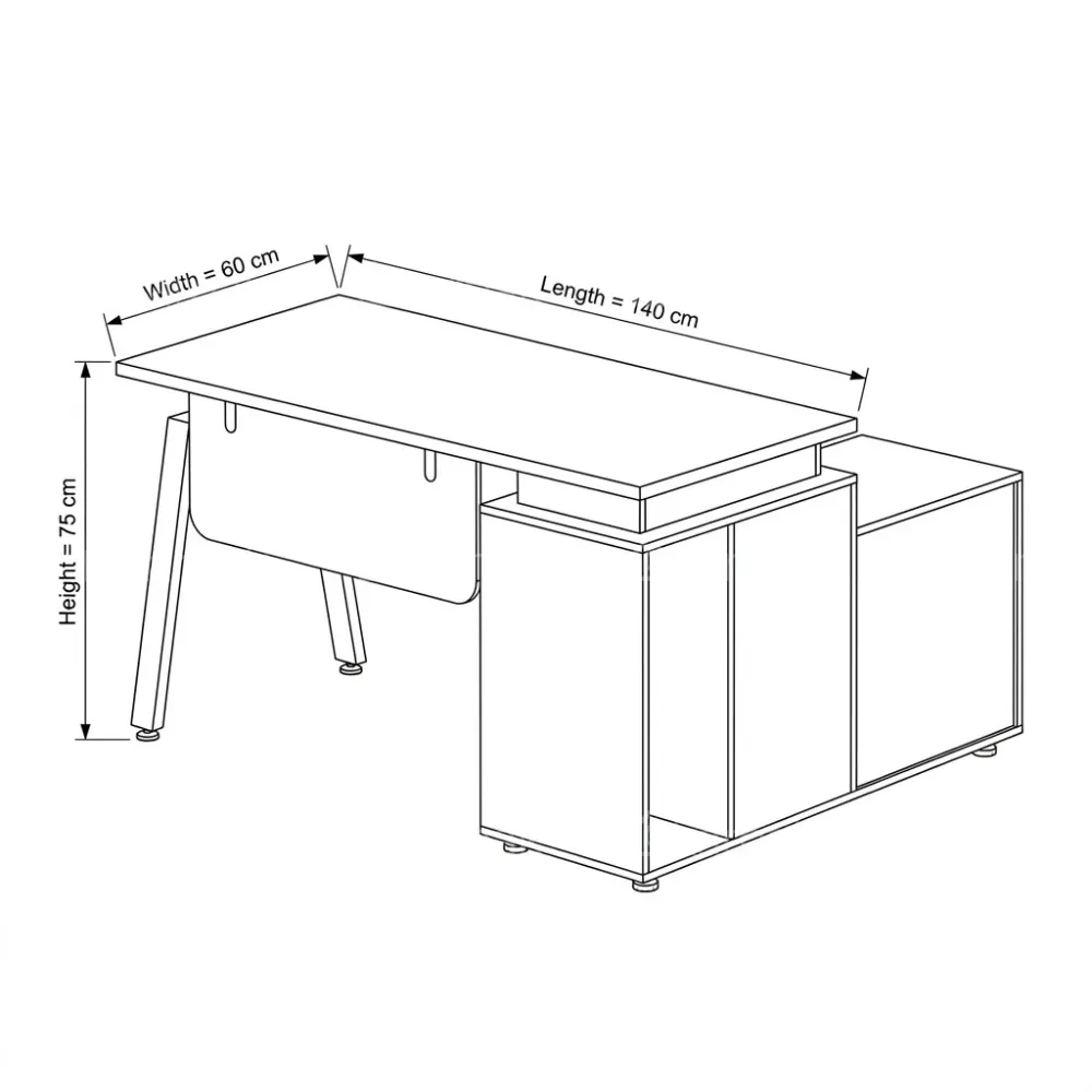 Hertz Executive Office Desk – Ash Walnut and Grey