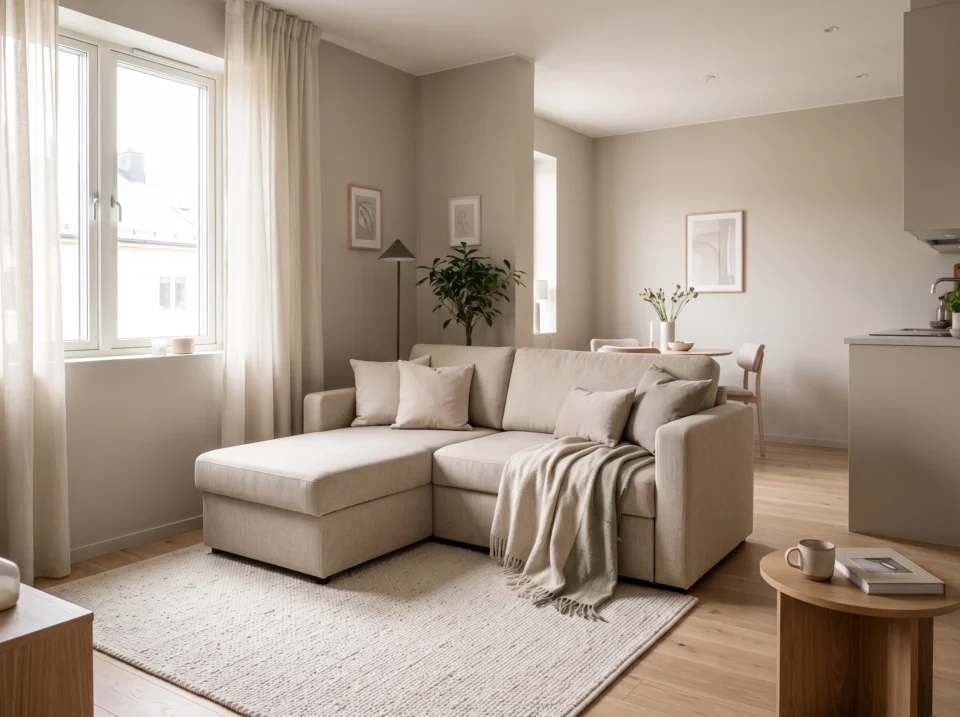 Apartment friendly L shape sofa Abu Dhabi corner sofa with chaise