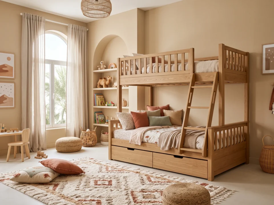Bunk bed for kids Abu Dhabi with storage space