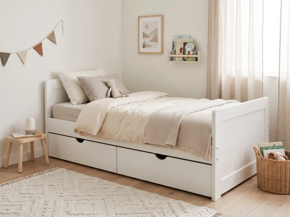Best kids bed with storage Dubai featuring under-bed drawers