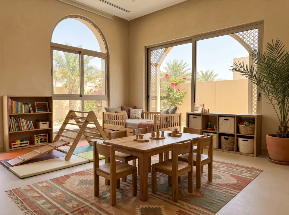 Modern wooden kids furniture designed for children's rooms in Dubai
