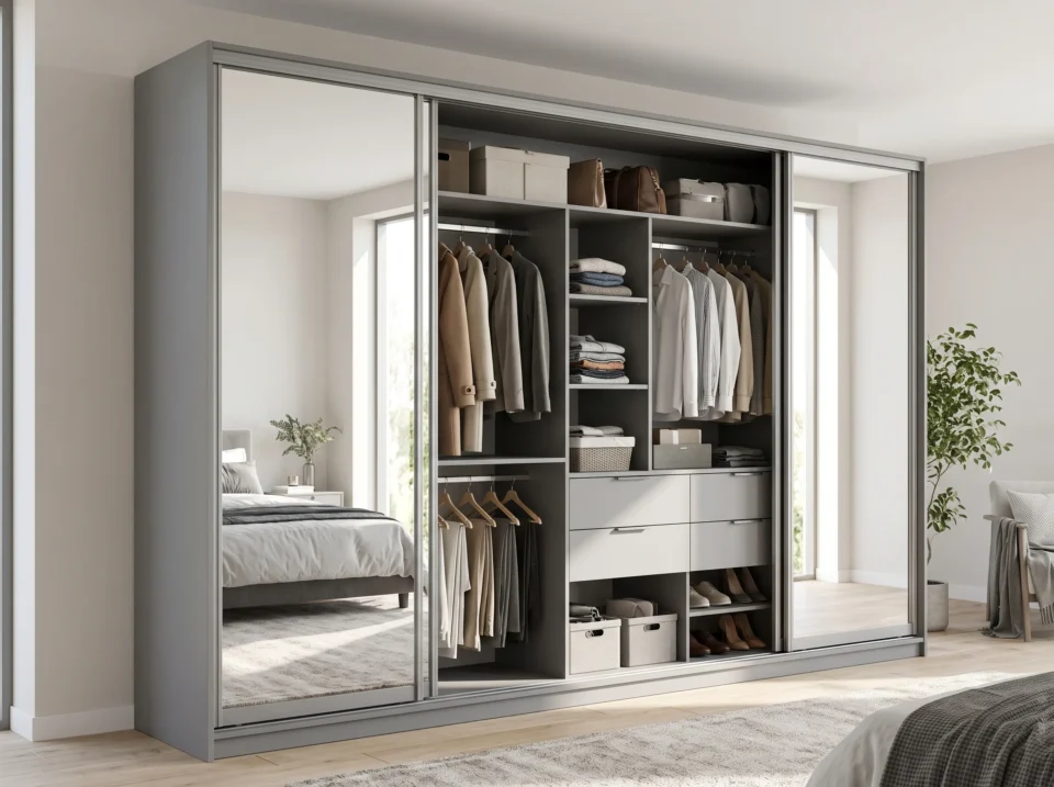 Sliding 3 door wardrobe with mirror Abu Dhabi